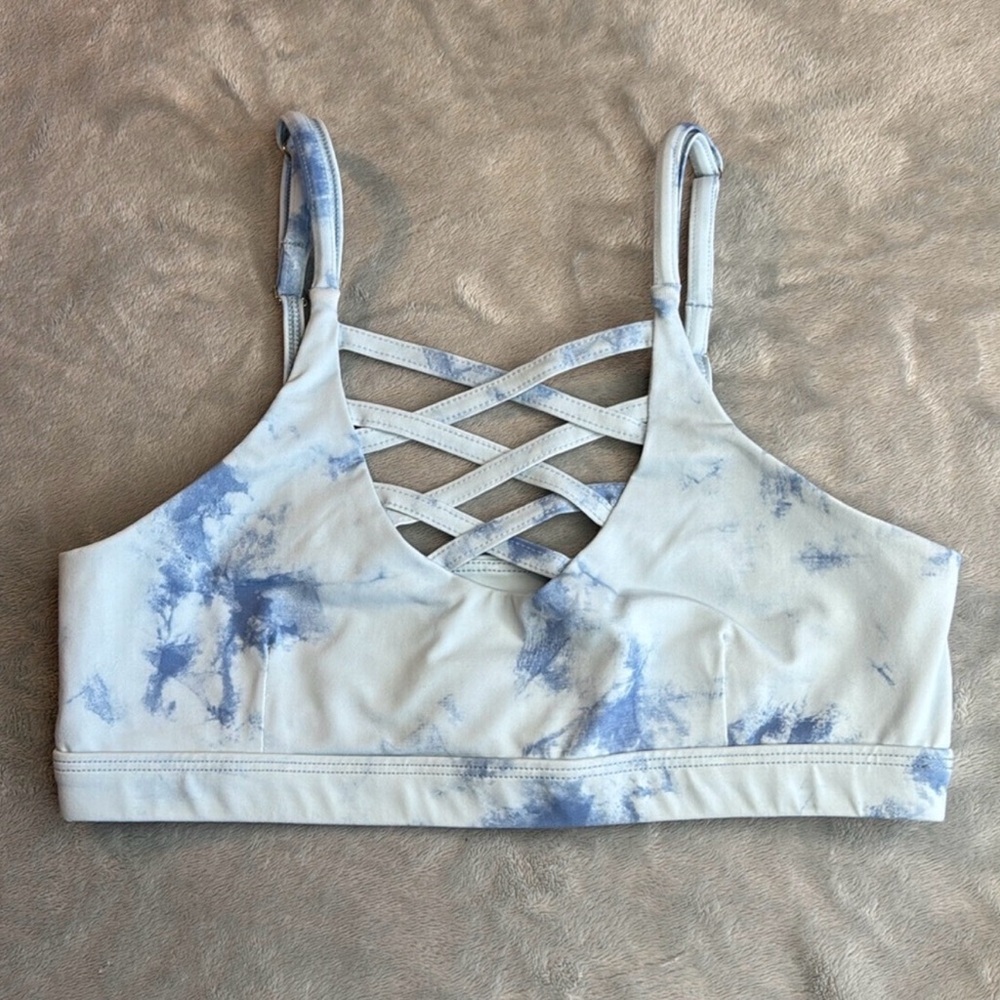 SET Bombshell Sportswear Tie-Dye Cross My Heart Bra and Sex Back Leggings - Picture 2 of 4